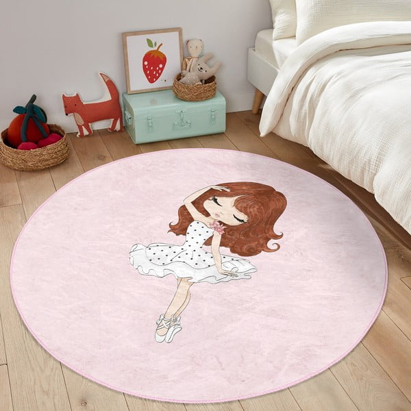 Розов детски килим ø 80 cm Comfort - Mila Home-image-4