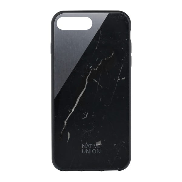 Черен калъф за мобилен телефон с мраморни детайли за iPhone 7 и 8 Clic Marble Metal - Native Union