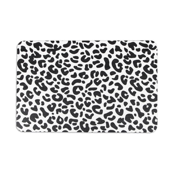 Черно-бяла постелка за баня 39x60 cm Leopard - Artsy Doormats