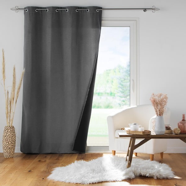 Антрацитна звукоизолираща завеса 140x260 cm Jupiter – douceur d'intérieur-image-2