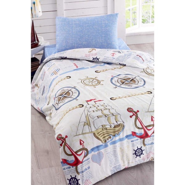 Единично спално бельо с чаршаф Marina, 160 x 220 cm - Pure Cotton