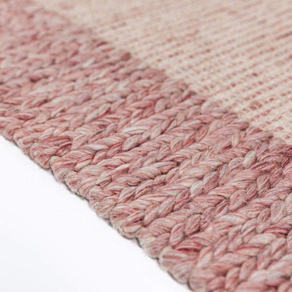 Светлорозов ръчно изработен килим със смес от вълна 120x170 cm Rue – Flair Rugs-image-2