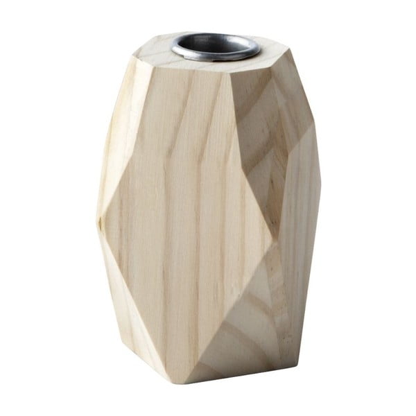 Свещник геометричен дървен, 10x6 cm - KJ Collection
