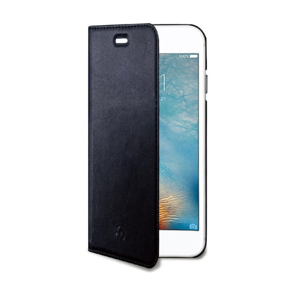 Černé ultra tenké peněženkové pouzdro Celly Air pro iPhone 7