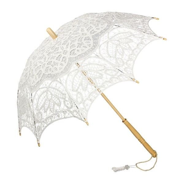 Бял чадър с дантела Vivienne, ø 75 cm - Von Lilienfeld