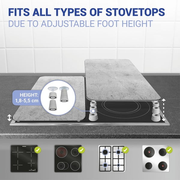 Комплект от 2 сиви стъклени капака за печка Universal - Wenko-image-4