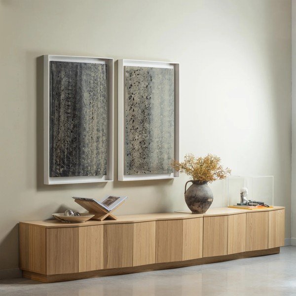 Маса за телевизор от масивен дъб в естествен цвят 200x52x45 cm Zuma – WOOOD-image-1