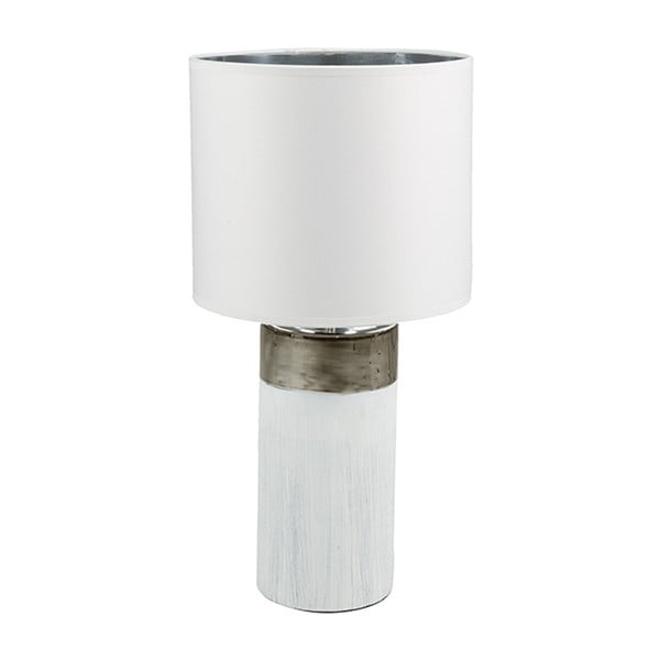 Bílá stolní lampa  se základnou ve stříbrné barvě Santiago Pons Reba,  ⌀ 30 cm