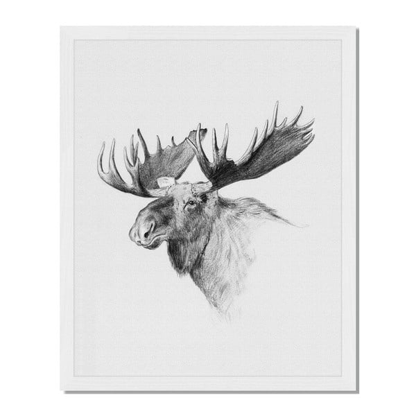 Obraz v rámu Liv Corday Scandi Moose, 40 x 50 cm