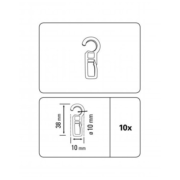 Куки за пердета в комплект от 10 броя - Gardinia-image-1