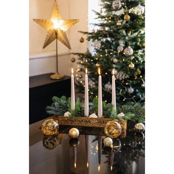 Комплект от 3 бели керамични орнамента за коледна елха със златни детайли Omaggio - Kähler Design-image-1