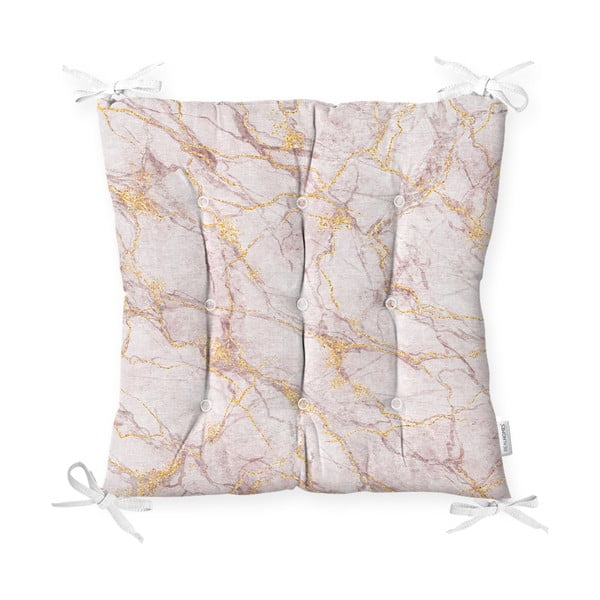 Възглавница за сядане от памучна смес Pinky Marble, 40 x 40 cm - Minimalist Cushion Covers