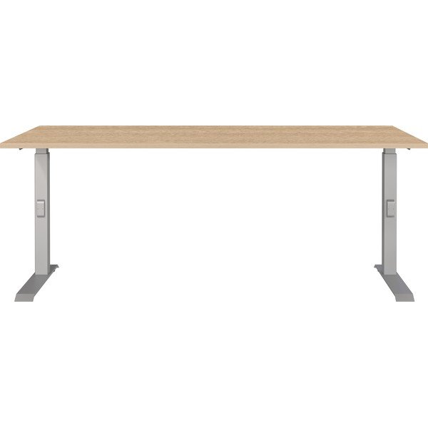 Регулируема работна маса с дъбов плот 80x180 cm Downey – Germania-image-1