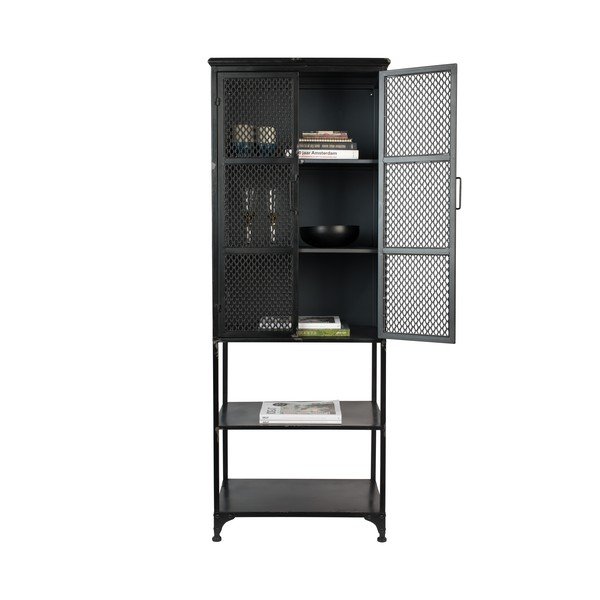 Черен метален шкаф 60x161 cm Denver - Dutchbone-image-3