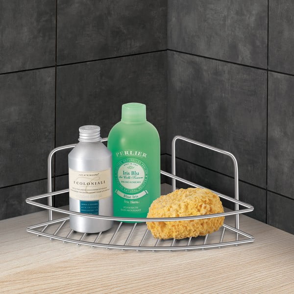 Стоманен рафт за баня в блестящо сребрист цвят Luxy – Metaltex-image-1