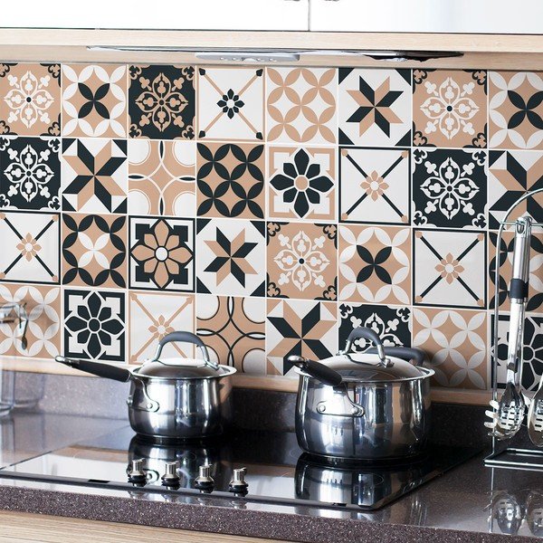Комплект от 24 стикера за стена Azulejos Aldonio, 15 x 15 cm - Ambiance-image-4