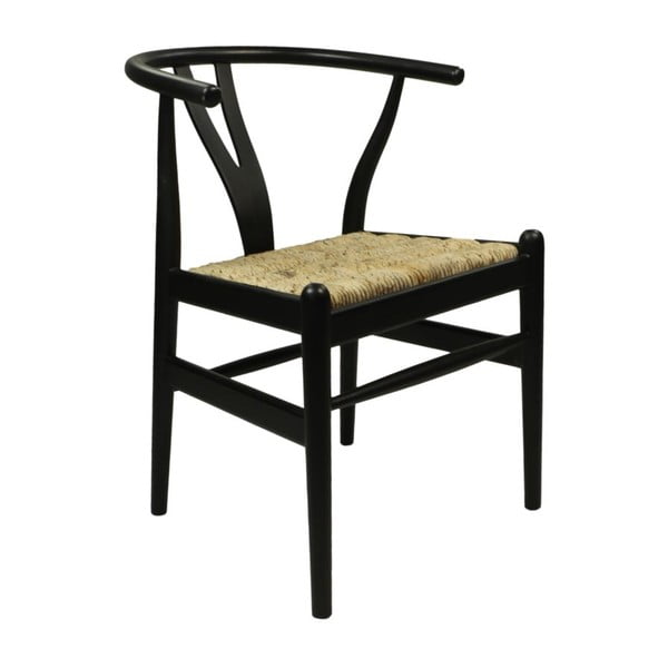 Черен махагонов стол за хранене Wishbone - HSM collection-image-2