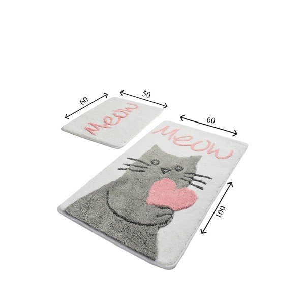 Sada 2 koupelnových předložek Confetti Bathmats Kedicik White-image-2