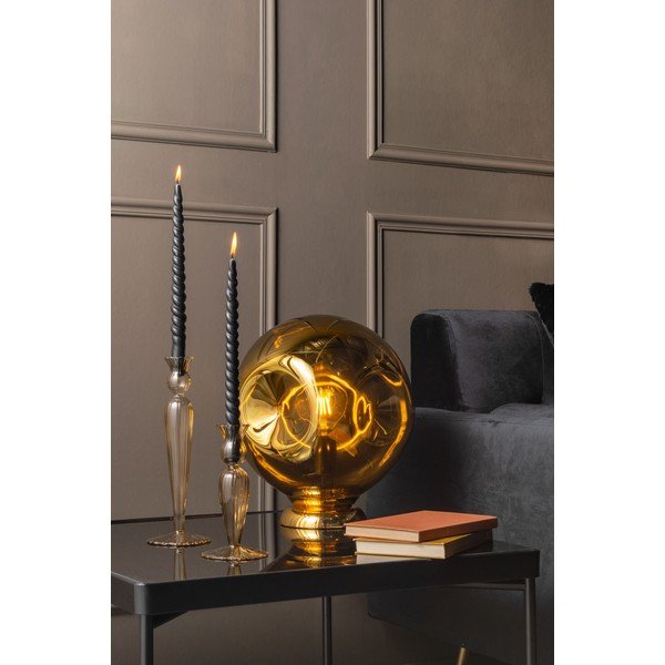 Светлокафяв стъклен свещник, височина 17 cm Swirl - PT LIVING-image-1