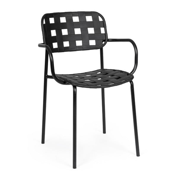 Черни градински столове в комплект от 4 бр. метални Clover   – Bizzotto