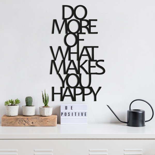 Черна декорация за стена Happy - Wallity-image-1
