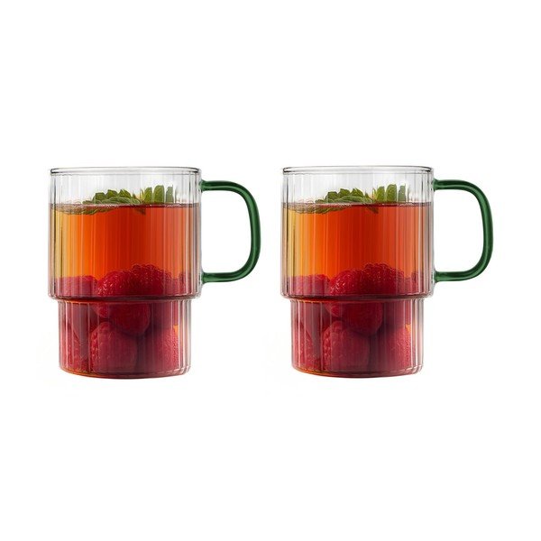 Зелени стъклени чаши в комплект 2 бр. за капучино 350 ml Livio – Vialli Design