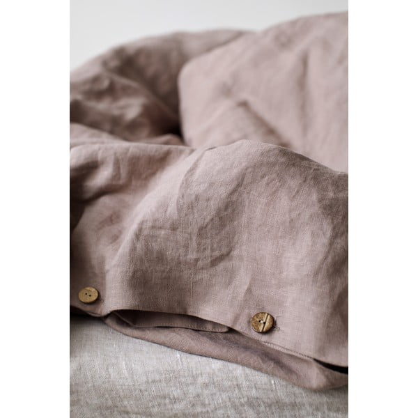 Старо лилаво ленено покривало за завивка , 200 x 220 cm - Linen Tales-image-1