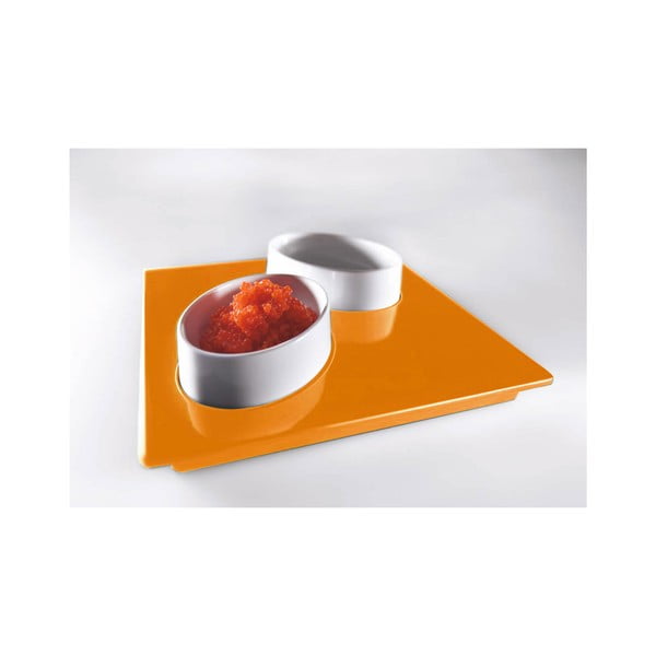 Oranžový servírovací set Entity, 15x15 cm
