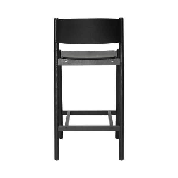 Черен бар стол от декор от дъб  (височина на седалката 75 cm) Oblique – Hübsch-image-3