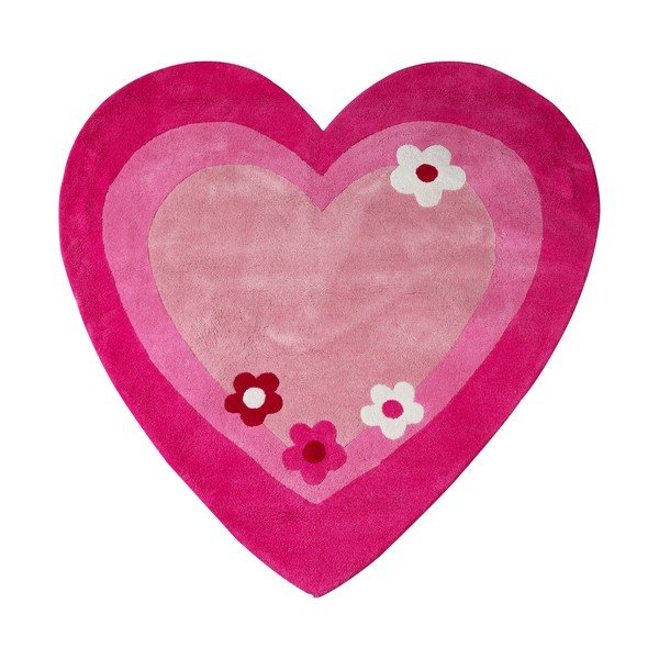 Розов детски килим 100x100 cm Love Heart - Premier Housewares