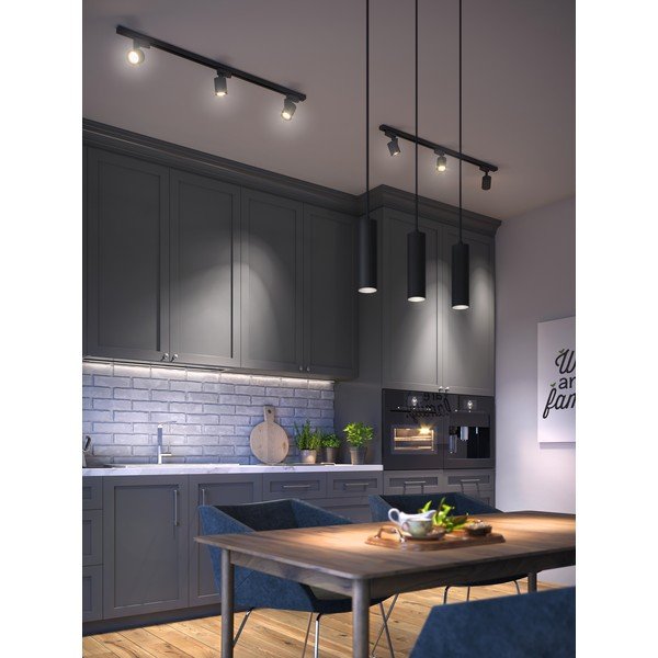 Черно висящо осветително тяло с метален абажур Tresos II – GTV-image-1