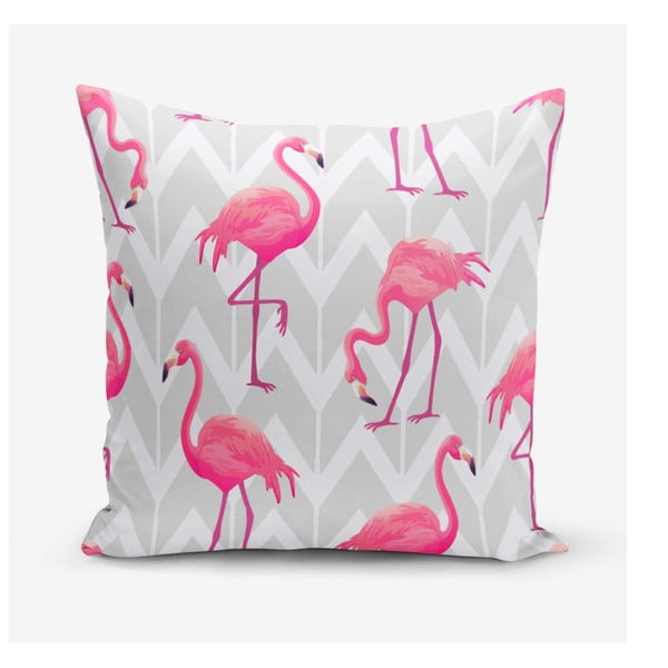 Памучна калъфка за възглавница с мотив фламинго , 45 x 45 cm - Minimalist Cushion Covers