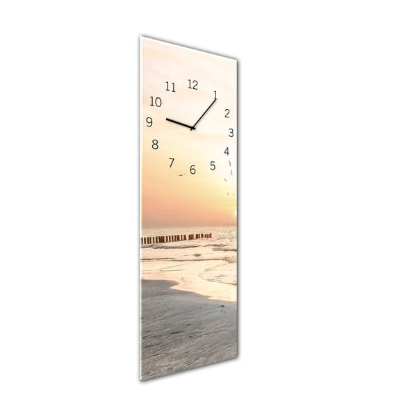 Стенни часовници Glassclock , 20 x 60 cm Beach - Styler