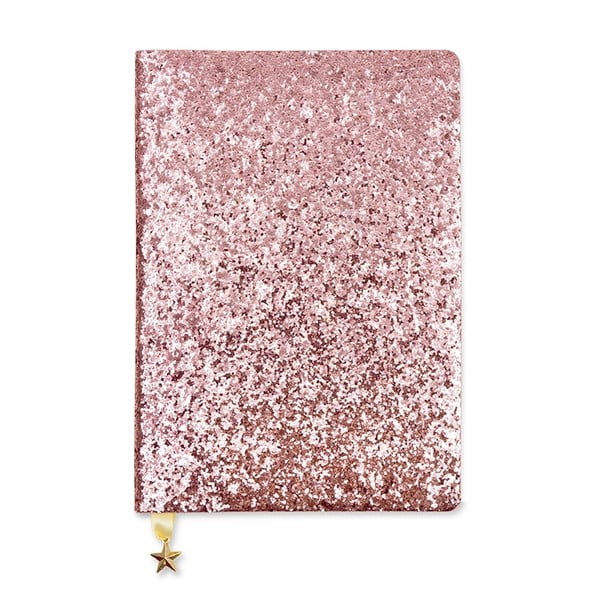 Розова тетрадка A5 Всичко, което блести с брокат - GO Stationery