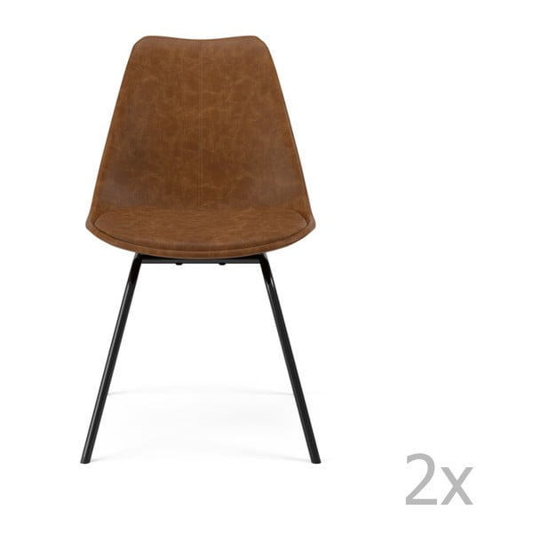 Комплект от 2 кафяви трапезни стола Gina Triangle - Tenzo