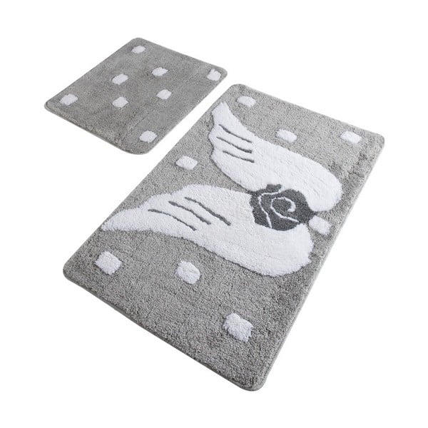 Комплект от 2 сиви изтривалки за баня Angel Grey - Confetti Bathmats