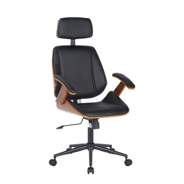 Черен офис стол от имитация на кожа Visby – Tomasucci