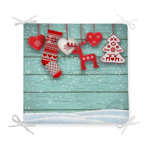 Коледа Джинджифил Коледна възглавница за сядане с памучна смес, 42 x 42 cm - Minimalist Cushion Covers