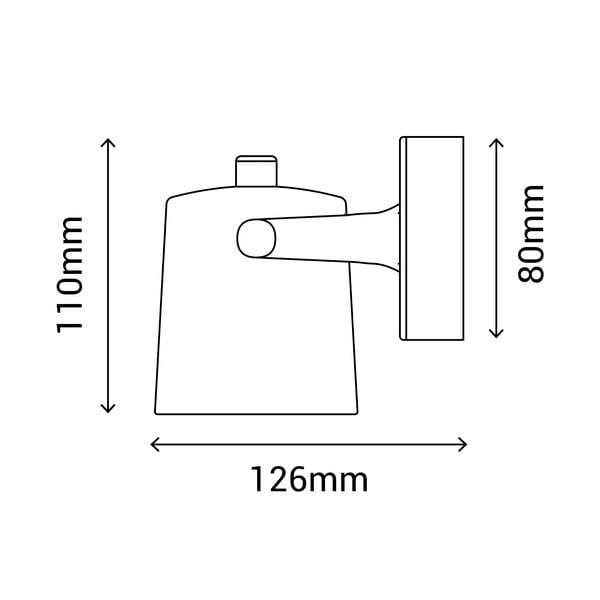 Черна стенна лампа, височина 11 cm Ibai - SULION-image-3