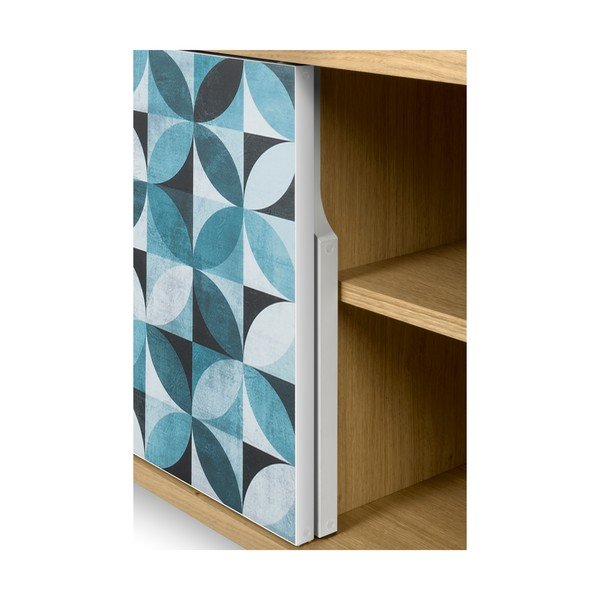 Малка дъбова маса за телевизор с метални крака Dann Morocco - TemaHome-image-4