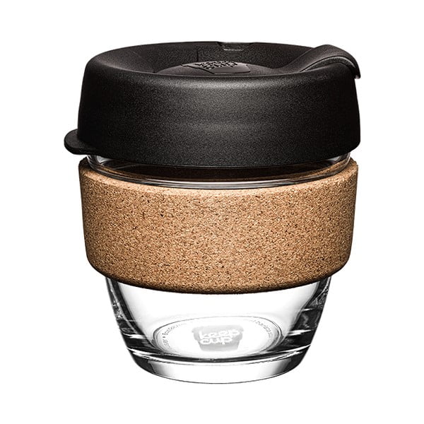 Черна/кафява чаша за път 227 ml Brew Cork Black S – KeepCup