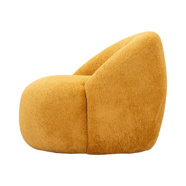 Кресло от прежда с примки от букле в цвят горчица Ginerva – Mauro Ferretti-image-4