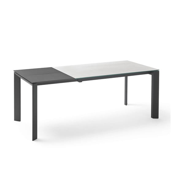 Сиво-черна сгъваема маса за хранене Lisa Snow, дължина 140/200 cm - sømcasa