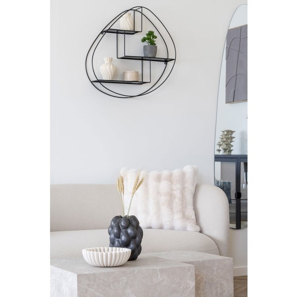 Черен метален стенен рафт на няколко нива 60 cm Wrexham – House Nordic-image-1