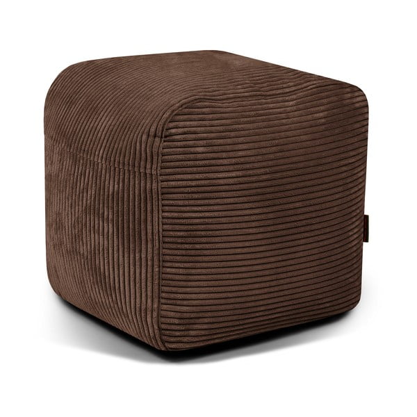 Тъмнокафяв пуф от рипсено кадифе Plus 50 Lounge – SLOWDOWN