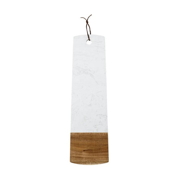 Бяла дъска за сервиране, изработена от камък и акациева дървесина, с дължина 50 cm - Ladelle