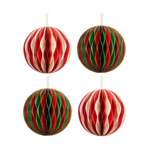 Хартиени Коледни украси в комплект от 4 бр. Honeycomb Balls – Sass & Belle
