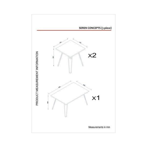 Комплект от 3 бели масички за кафе Seren - Furny Home-image-1