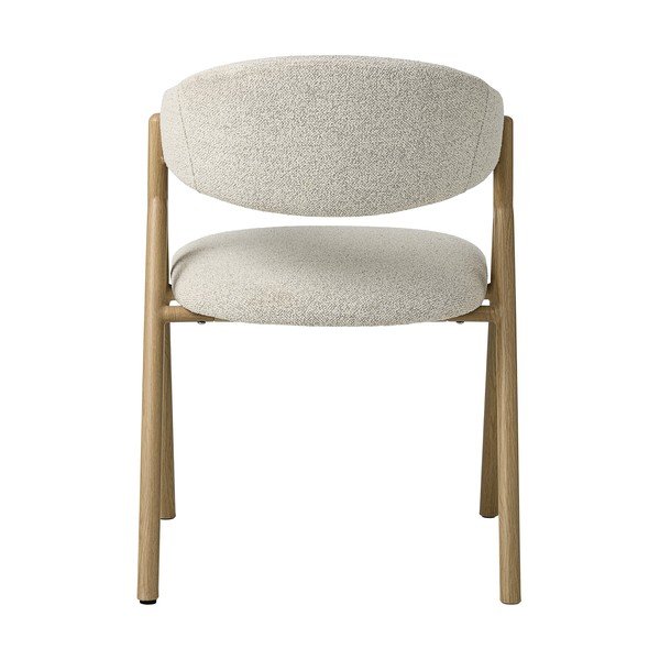 Кремав/в естествен цвят тапициран трапезен стол с подлакътници Frances – Unique Furniture-image-1