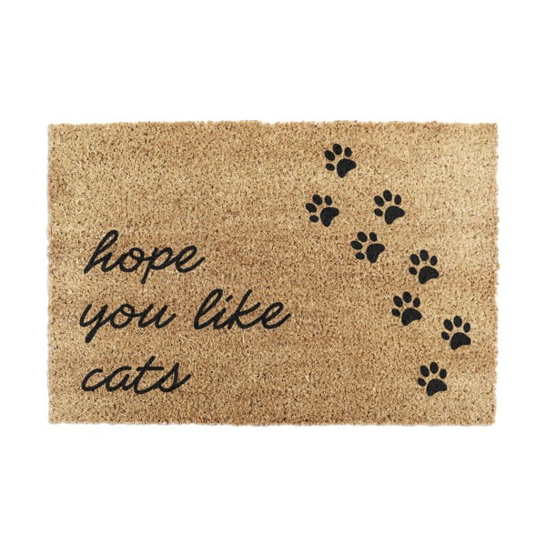 Изтривалка от кокосови влакна 60x90 cm Hope You Like Cats – Artsy Doormats